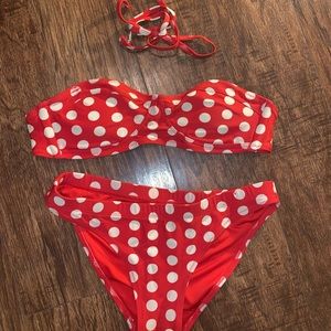 Red polka dot bikini